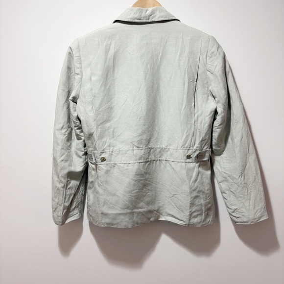 Classiques Entier Silk and Linen Jacket Size XS Sage Green Zip Up Quiet Luxury - Picture 5 of 15
